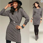 CAbi Put-On Comfort Dress Gray Long Sleeve Knit Dress #3650 Women’s Size Small