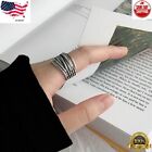 925 Silver Plated Love Heart Knuckle Ring Open Silver &Black Ring Women Wedding