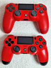 Lot of 2 OEM Sony PlayStation 4 PS4 DualShock 4 Controller Red & Red/Black