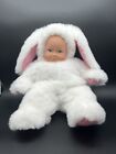Vtg 1998 ANNE GEDDES Baby Doll Stuffed Plush In White Removeable Bunny Suit