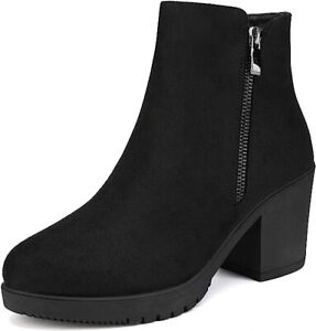 DREAM PAIRS Women's Low Heel Chunky Ankle Boots Winter Shoes