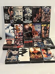 Vintage Lot 19 Wrestling Wrestlemania WWF WCW ECW VHS tapes Movies Stone Rock