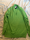 LACOSTE Size 3 Large Mens 1/2 Zip Cotton Green Pullover Sweater Sweatshirt