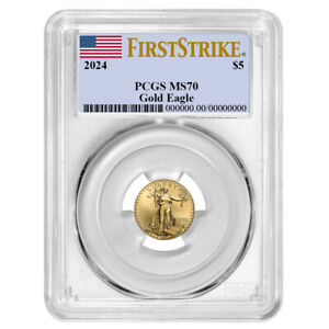 2024 $5 American Gold Eagle 1/10 oz PCGS MS70 FS Flag Label