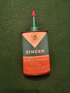 Vintage Singer Sewing Machine handy household empty 3 oz. metal oil Oiler can