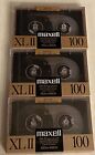 Lot of 3 MAXELL XL II 100 Minutes BLANK Audio Cassettes High Bias Type II SEALED