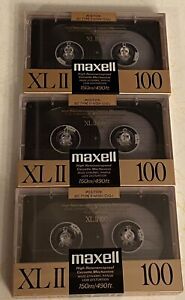 New ListingLot of 3 MAXELL XL II 100 Minutes BLANK Audio Cassettes High Bias Type II SEALED