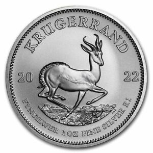 2022 South Africa 1 oz 999 Fine Silver Krugerrand Coin BU - IN STOCK
