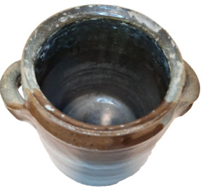 New ListingHANDMADE Pottery Stoneware Type Planter Tan/Brown/Grey Pot Crock Vase SIGNED