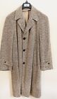 Vintage 1960s Brent Mens Tailored Brown Tweed Pure Scottish Wool Overcoat Sz XL