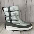 Sorel Out N About Puffy Mid Winter Boots Womens Size 9.5 Silver Gray Waterproof