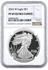 2023 W 1oz Silver Eagle Proof NGC PF69 Ultra Cameo - Brown Label