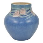Newcomb College 1929 Arts and Crafts Pottery Freesia Blue Ceramic Vase Simpson