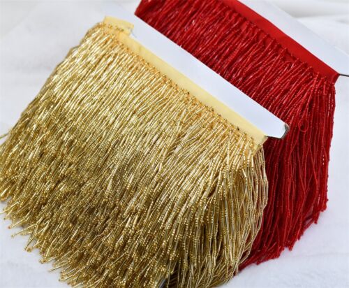 5 yards Bulk wholesale glass bead fringe tassels sewing articles for sewing 10cm