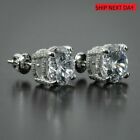 2Ct Round Cut Lab Created Diamond Men's Stud Earring's 14K White Gold Plated