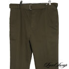 LNWOT Officine Generale Paris SS22 Olive Garment Dyed Self Belt Owen Pants 54 #1
