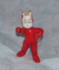 Vintage porcelain figurine RED DEVIL Standing hand on hip 3¼