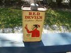 vintage red devils lead top lighter fluid tin can