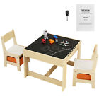VEVOR Kids Table and Chair Set Wooden Activity Table with Storage Space & Boxes