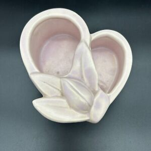 New ListingVtg Nelson McCoy Pottery Lily Bud Heart Planting Dish in Pink Lavender #L5 1941