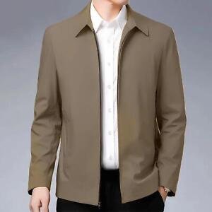 Casual Business Autumn Spring Jackets Outwear Top Men's Zipper Lapel Collar Coat