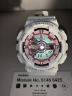 Casio G-Shock Men's Analog-Digital Resin Watch White Band with Pink GMAS110MP-7A