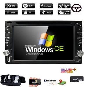 Rear Camera&GPS Double 2*Din Car Stereo Radio CD DVD Player Bluetooth with Map