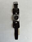 Puma Watch PO120 Rare Great Watch Heavy Leather Band Bikers Watch Stainless