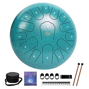 New ListingYasisid Steel Tongue Drum 12 Inches 15 Notes Musical Instruments, Handpan Drum -