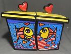 Romero Britto Deeply in Love Fish 2 Piece Set Canisters with Lids  #22015