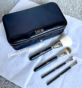 NEW & Limited Edition 4PC DIOR Backstage Makeup Brush Set & Dior Black Pouch