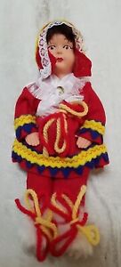Vintage Folk Sami Doll National Dress Costume Lapland Finland Handmade Clothes