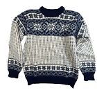 Vintage Dale of Norway Fair Isle Wool Knit Ski Sweater Size Medium Women Blue