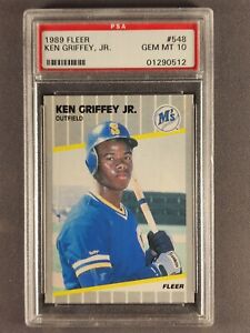 1989 Fleer #548 Ken Griffey Jr PSA 10 Gem Mint Rookie Card RC Seattle Mariners