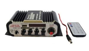 2 Channel Stereo PA Mini Amplifier Bluetooth USB SD Card FM Radio MP3 Audio