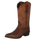 Mens Cognac Cowboy Boots Leather Teju Lizard Pattern Western J Toe Bota