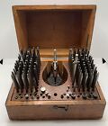 Vtg Elson #17 German Watchmakers Staking Tool Kit w/Various Bits in Wooden Box