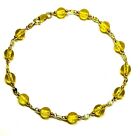 14k solid yellow gold 7.5 inches long 5mm faceted natural Citrine nice bracelet