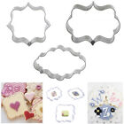 3PCS Stainless Steel Frame Biscuit Cookie Cutter Fondant Cake Mold Mould Set