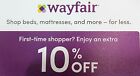 WAYFAIR 10% OFF ENTIRE PURCHASE Exp. 6/14/24 First Order Coupon Code