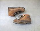 Vintage Dunham Hiking Boots Men 10.5 M Brown Suede Leather Lace Up Rubber Italy
