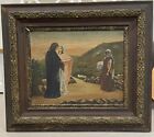 “the parting of Ruth and Naomi” Antique Framed Oil Painting . Artist “Daponte”