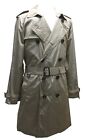 Coach 80617 Men's Double Breasted Trench Coat Belted Water Resistant Khaki Tan M