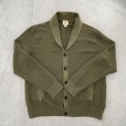 Brooks Brothers Sweater Adult Extra Large Green Cardigan Red Fleece Shawl Men XL