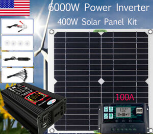 110V 6000W Solar Panel Kit Complete Solar Power Generator 100A Home Grid System