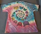 Vintage Grateful Dead Style Tie Dye Psychedelic Spiral Cat T-Shirt Size Large