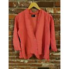 Fenini womens pink 100% linen single button light jacket. Size L.