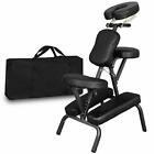 Folding PU Leather Pad Travel Tattoo Spa Salon Massage Chair Black Portable