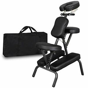Portable Folding PU Leather Pad Travel Tattoo Spa Salon Massage Chair Black