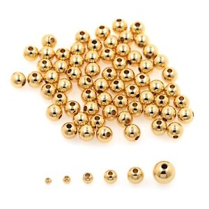 100pcs Gold Spacer Beads ,18K Gold Filled Round Bead DIY Bracelet Necklace